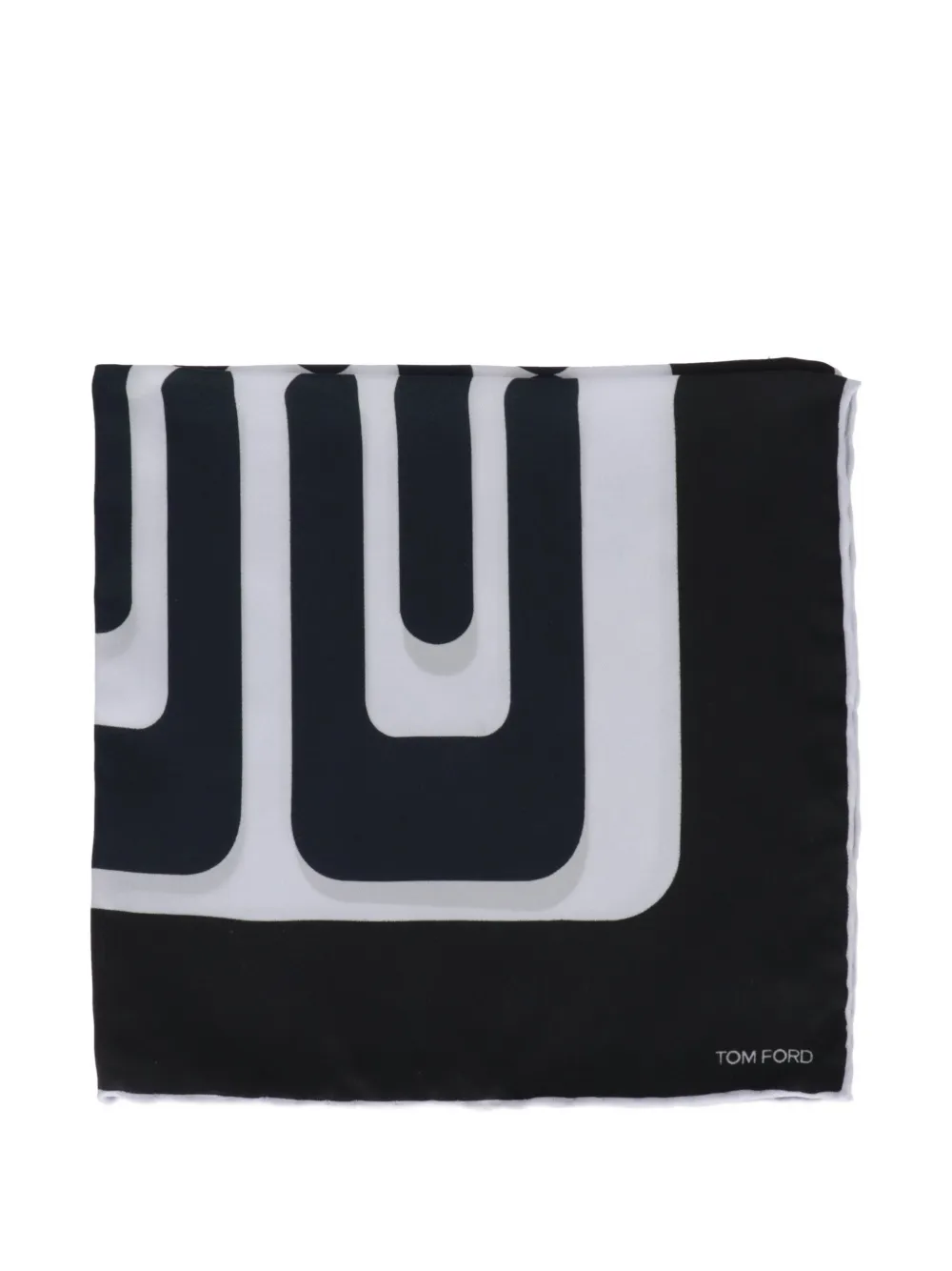 TOM FORD geometric-print pocket square - Blu