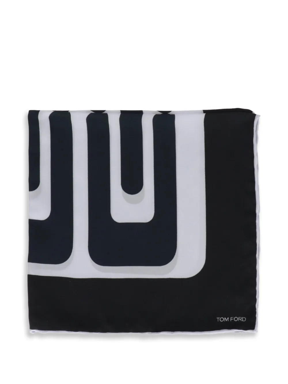 TOM FORD geometric-print pocket square - Blu