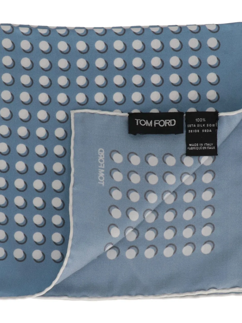  Tom Ford Polka-dot Pattern Pocket Square - Blu 