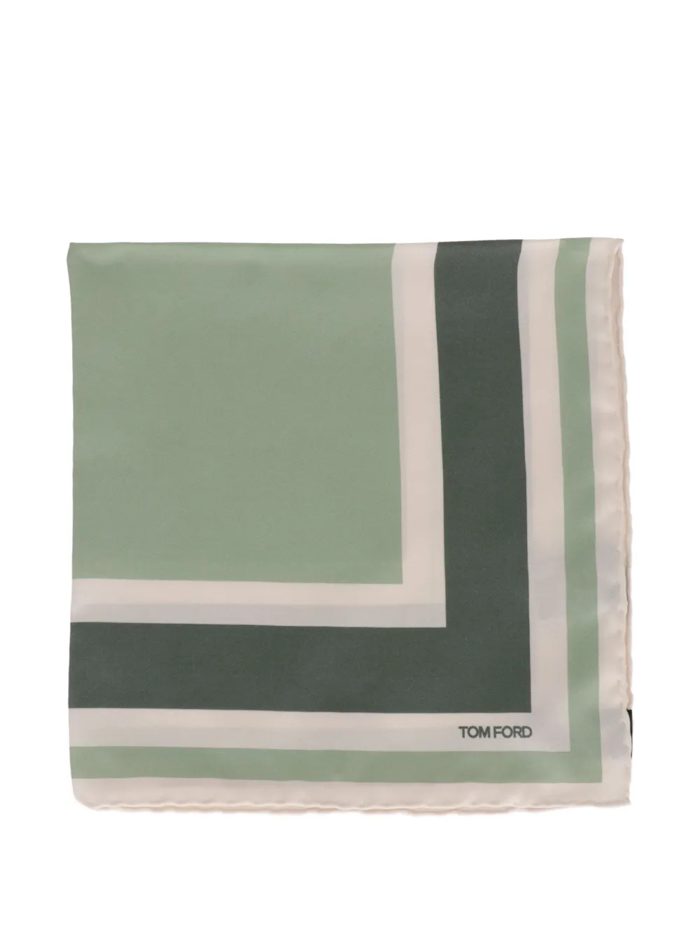 TOM FORD border-stripe pocket square - Verde