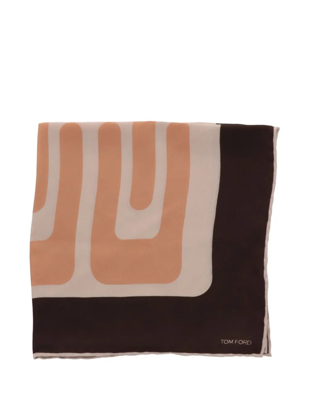 TOM FORD geometric-print pocket square - Marrone