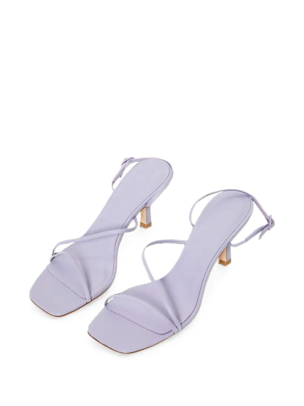 Studio Amelia Bias Wrap strappy square-toe sandals Paars