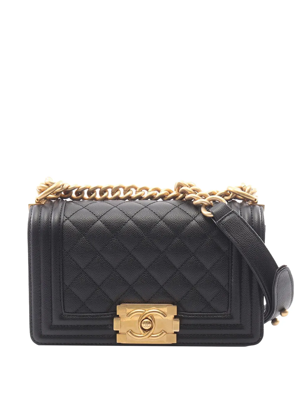 CHANEL Pre-Owned 2021-2026 Small Quilted Caviar Boy Flap crossbody bag - Nero