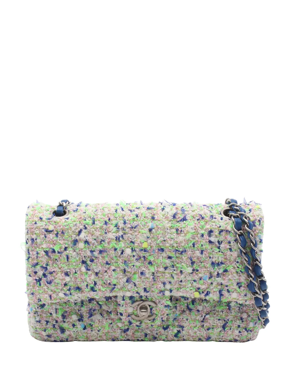 CHANEL Pre-Owned 2021-2026 Medium Classic Tweed Double Flap shoulder bag - Verde