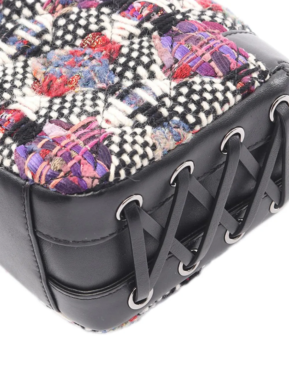 Chanel Pre-owned 2016-2017 Tweed Coco Corset Flap Crossbody Bag in Black, view 2