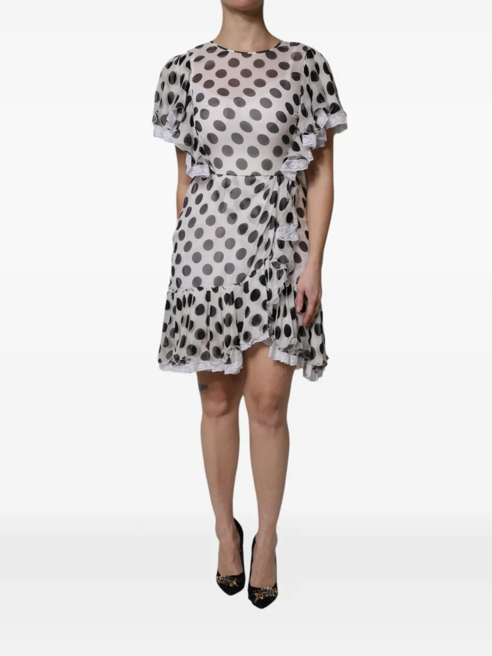 Dolce & Gabbana Abito corto a pois - Bianco