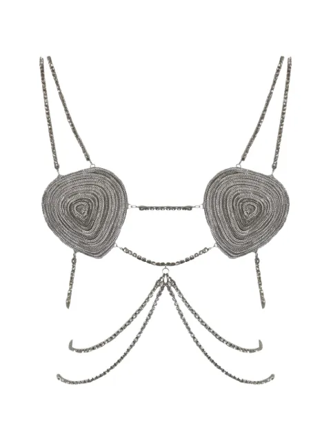 Patrizia Pepe rhinestone-embellished chain bra