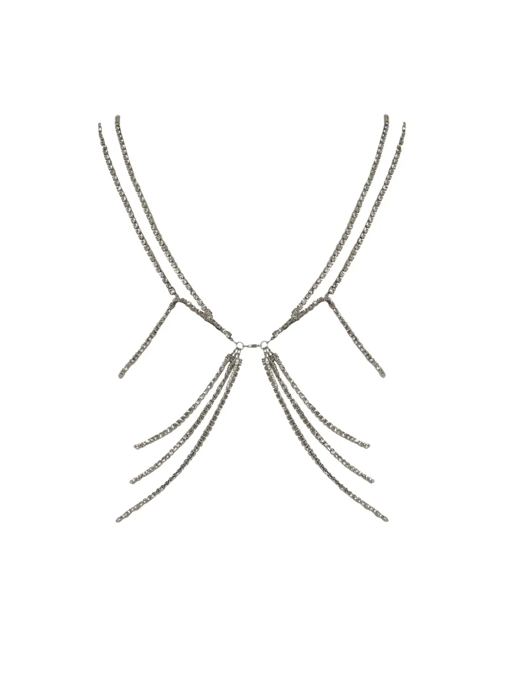 Patrizia Pepe rhinestone-embellished chain bra Zilver