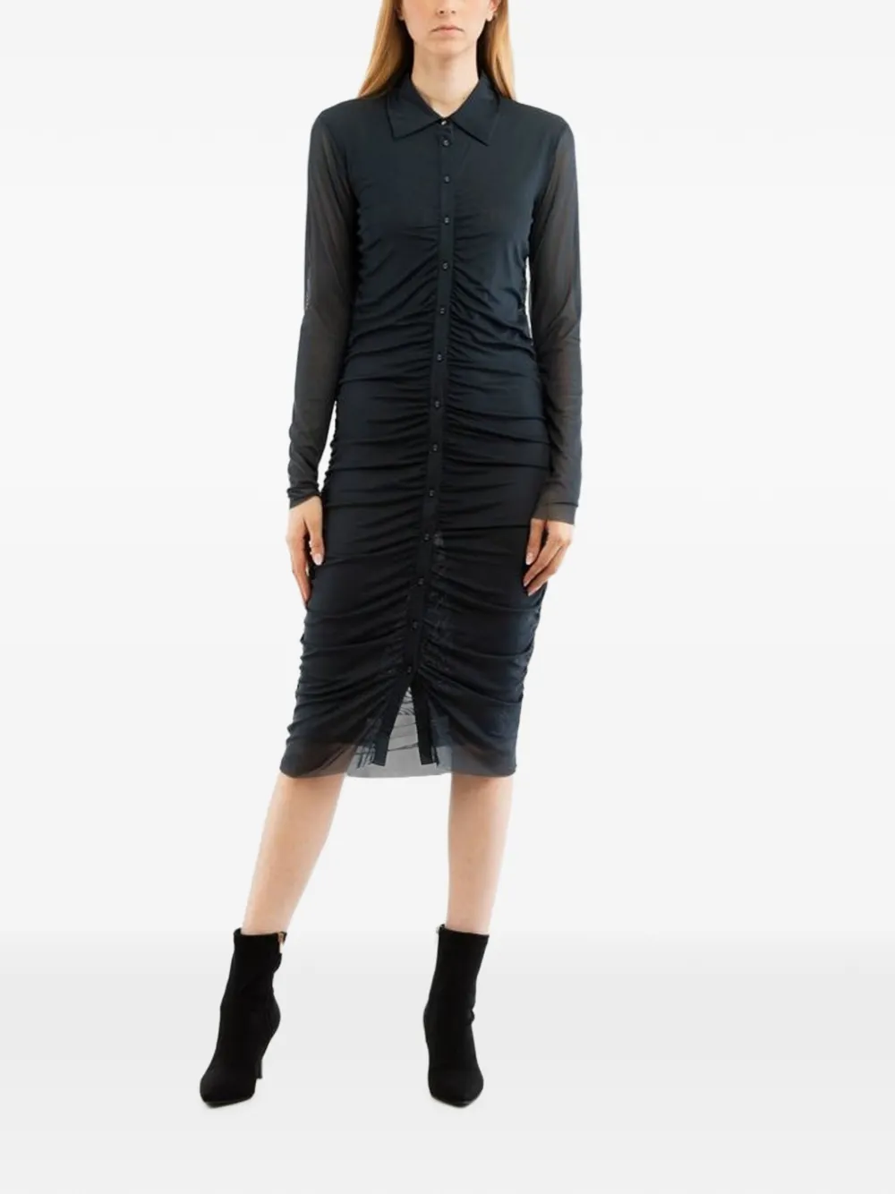 Patrizia Pepe ruched long-sleeve midi dress