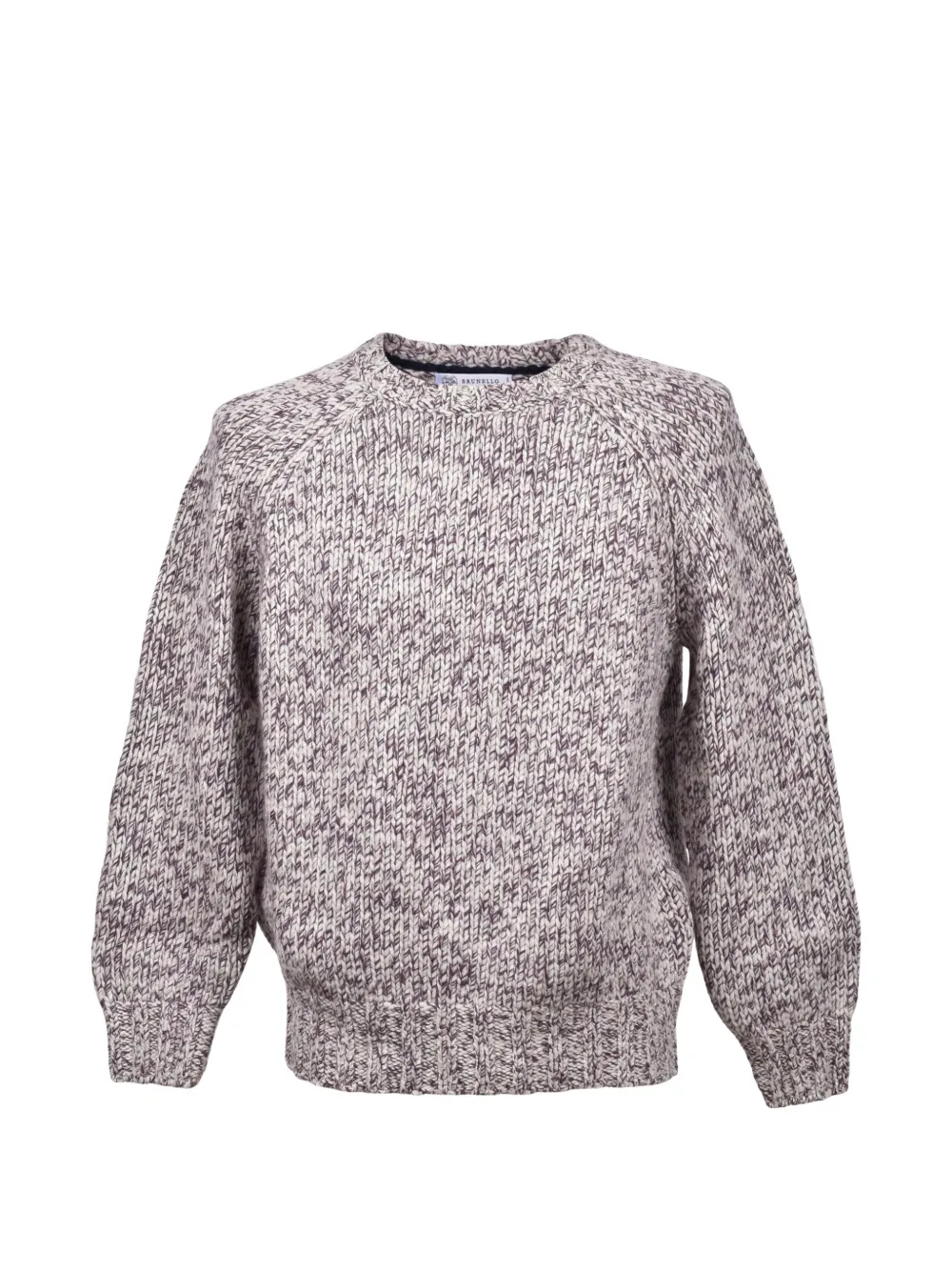 Brunello Cucinelli Grob gestrickter Pullover mit Raglanärmeln - Nude