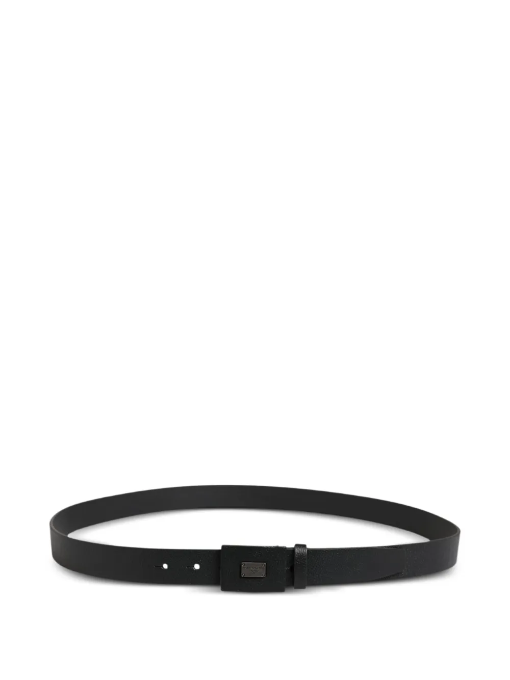 Dolce & Gabbana Leren riem met logoplakkaat Zwart