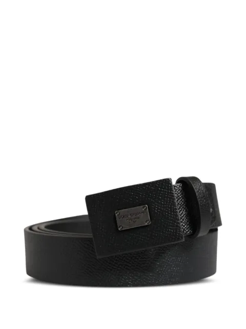 Dolce & Gabbana logo-plaque leather belt