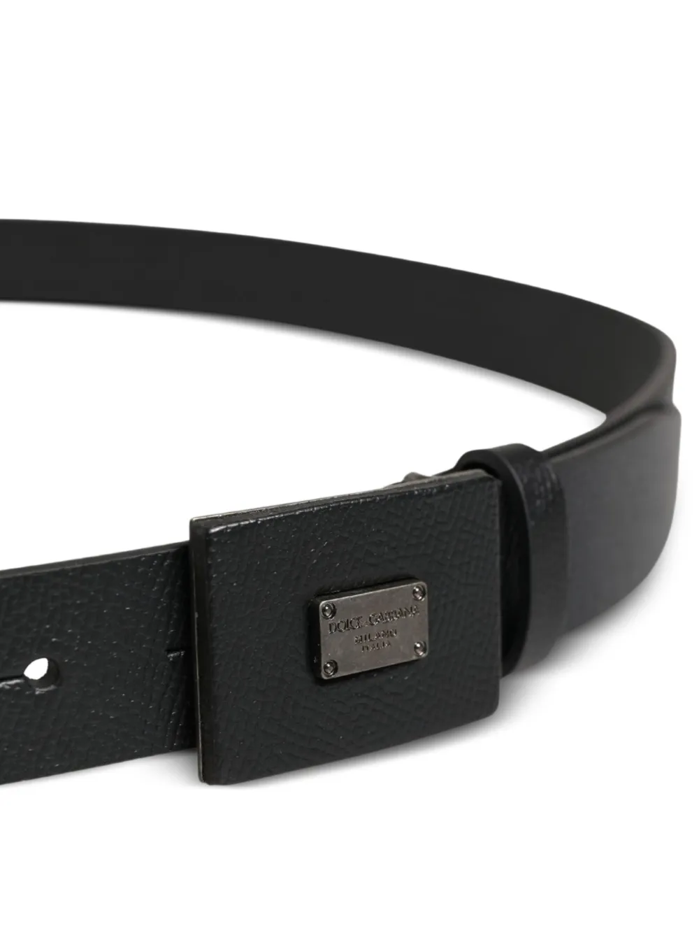 Dolce & Gabbana Leren riem met logoplakkaat Zwart
