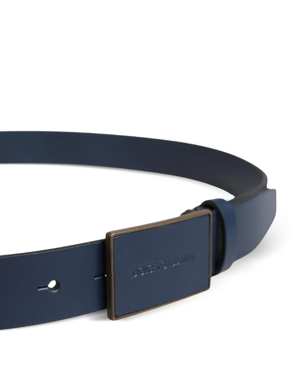 Dolce & Gabbana Leren riem met logogesp Blauw