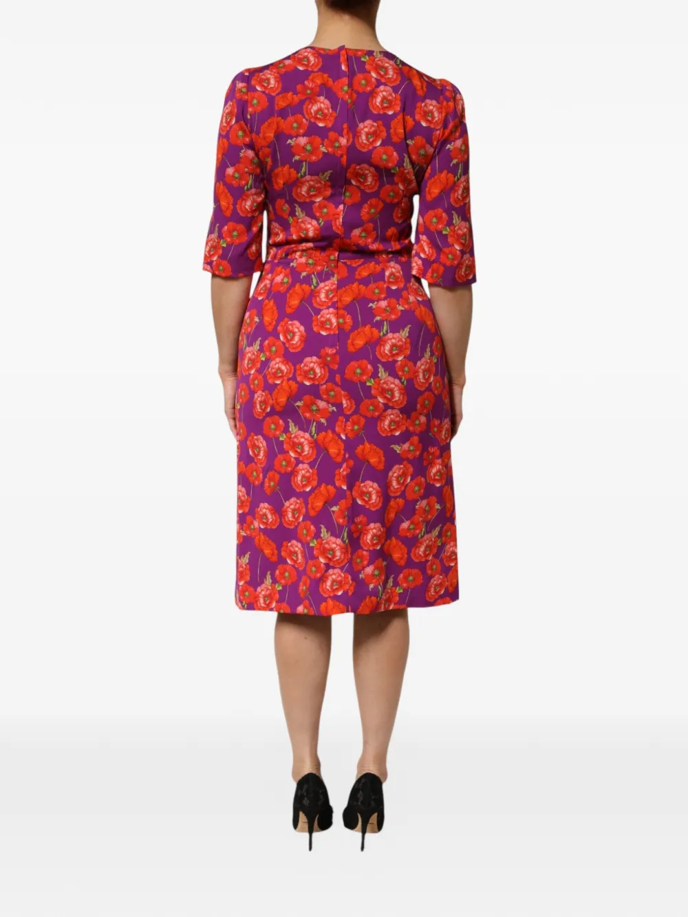 Dolce & Gabbana Jurk met bloemenprint Paars