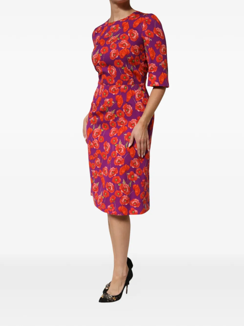 Dolce & Gabbana Jurk met bloemenprint Paars