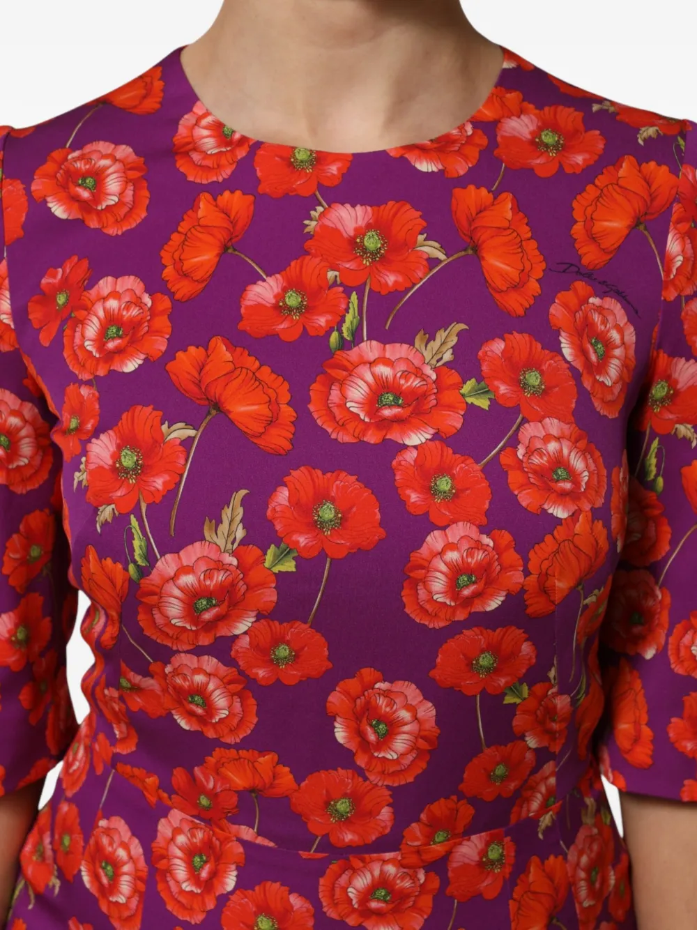 Dolce & Gabbana Jurk met bloemenprint Paars