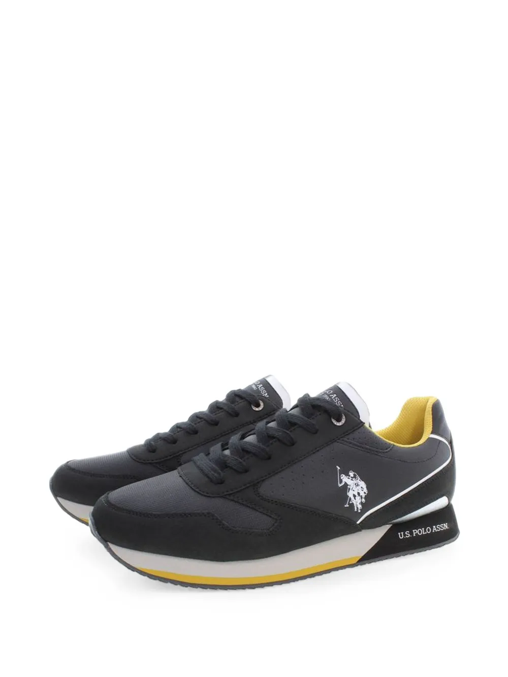 U.S. POLO ASSN. logo-embroidered panelled sneakers Zwart