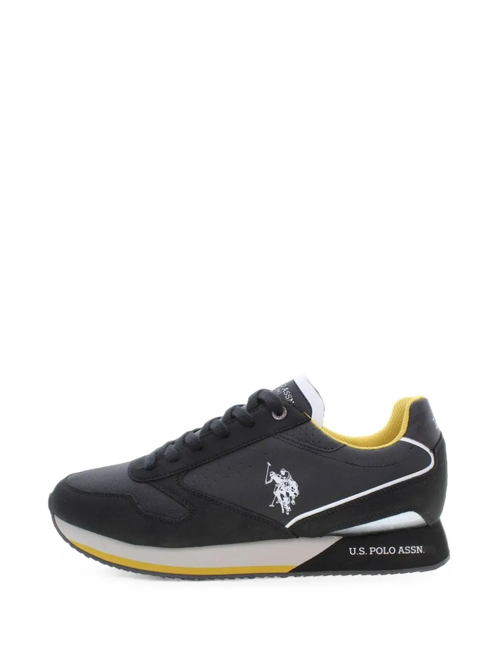 U.S. POLO ASSN. logo-embroidered panelled sneakers Zwart