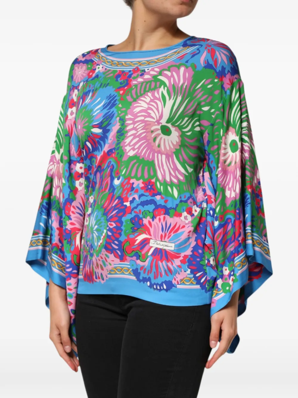 Dolce & Gabbana Top met bloemenprint Blauw