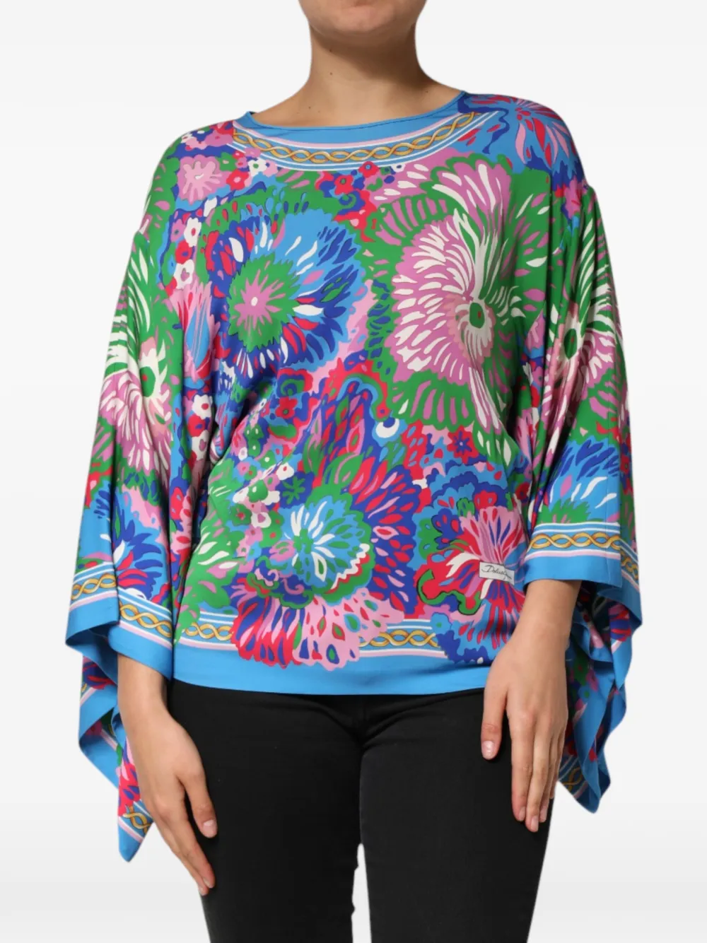 Dolce & Gabbana Top a fiori in seta - Blu