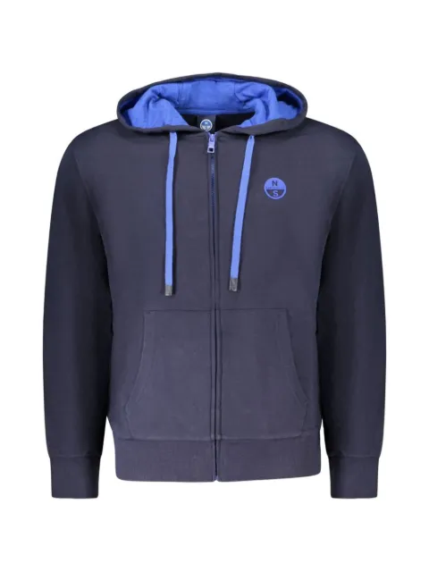 North Sails logo-patch zip-up hoodie