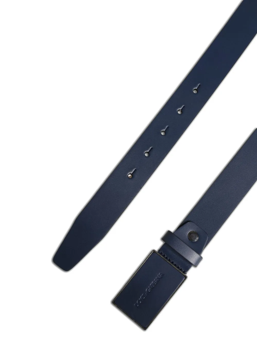 Dolce & Gabbana Leren riem met logoplakkaat Blauw