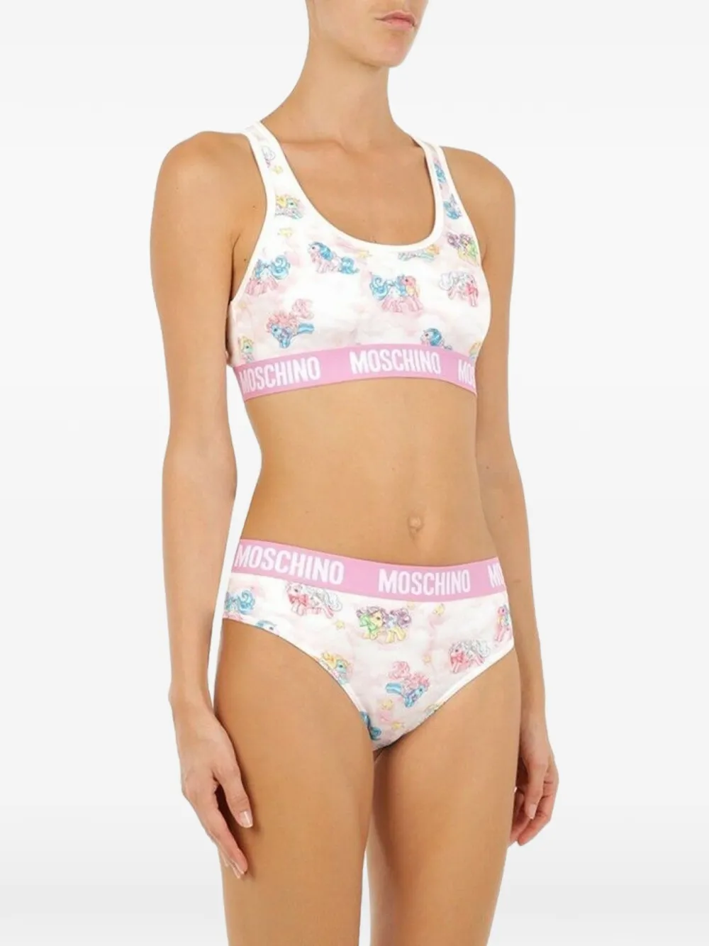 Moschino Pigiama My Little Pony con banda logo - Bianco