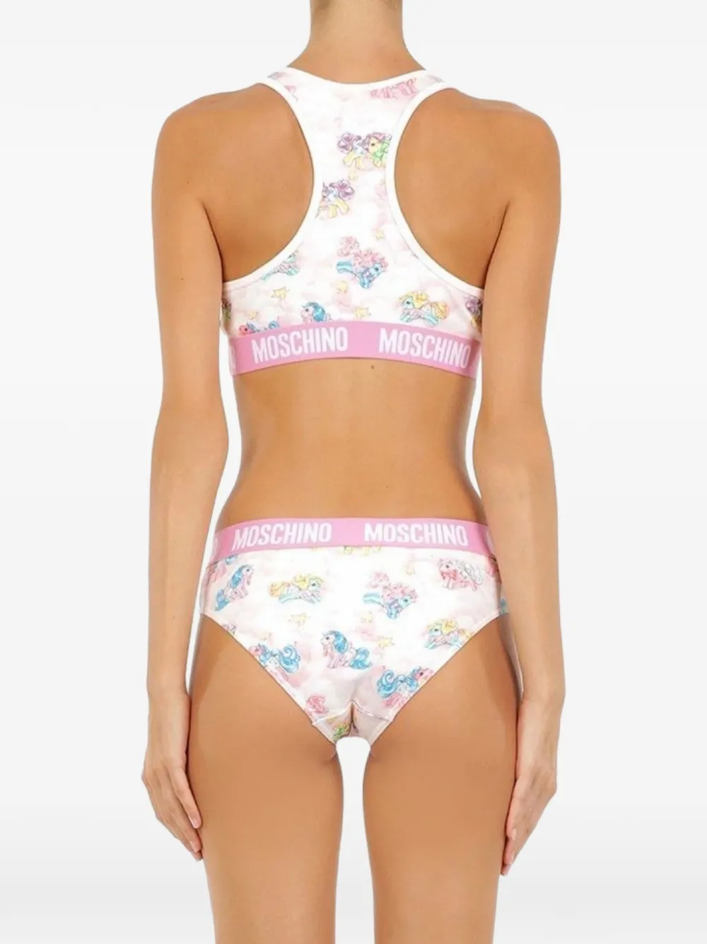 Moschino My Little Pony pyjama met logoband Wit