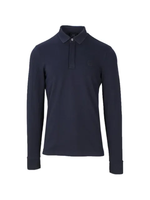 Armani Exchange long-sleeve logo-embroidered polo shirt