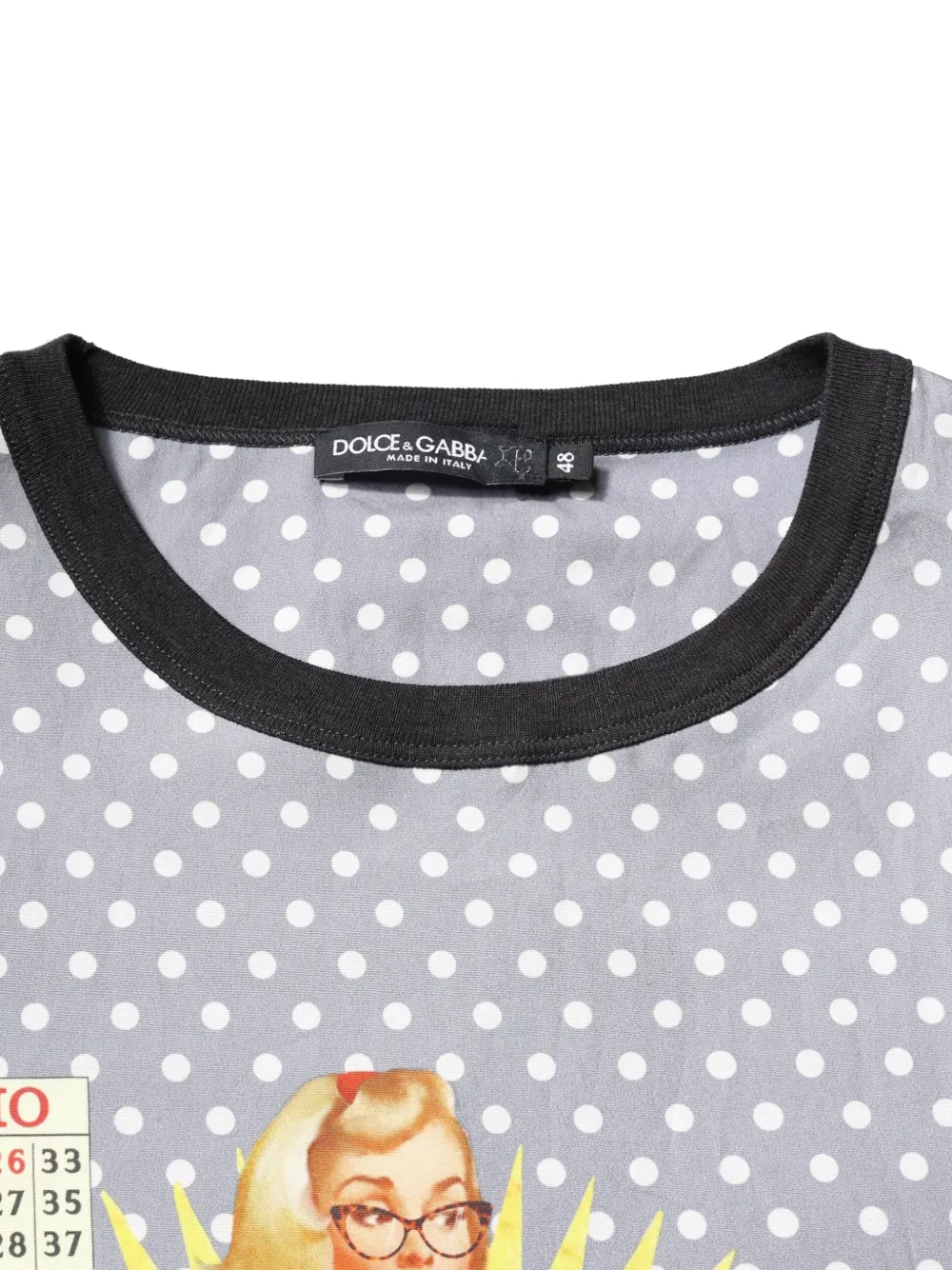 Dolce & Gabbana T-shirt met stippen en print Grijs