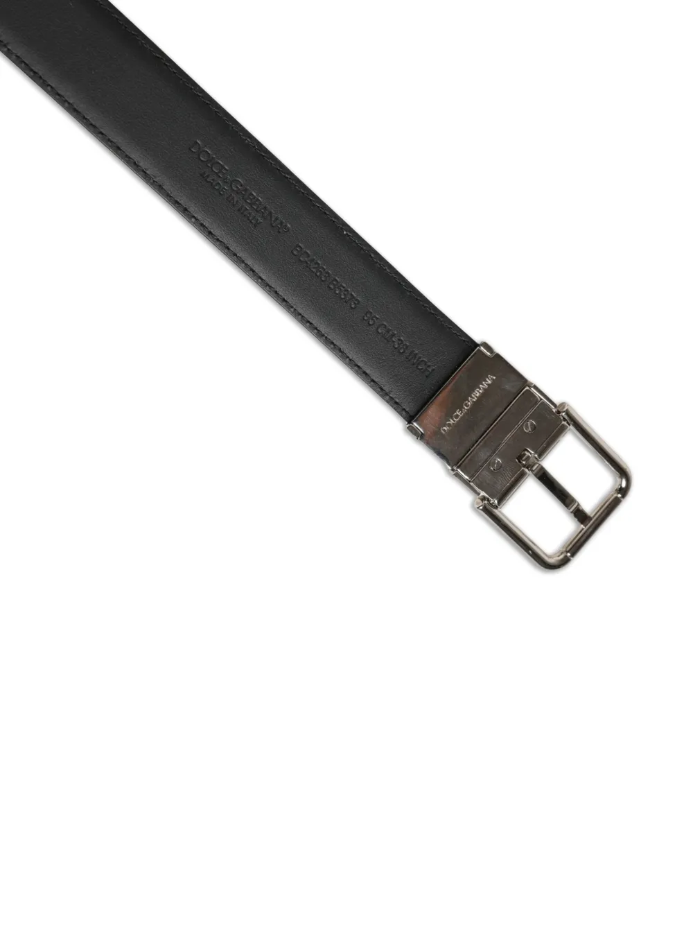 Dolce & Gabbana Leren riem met textuur Zwart