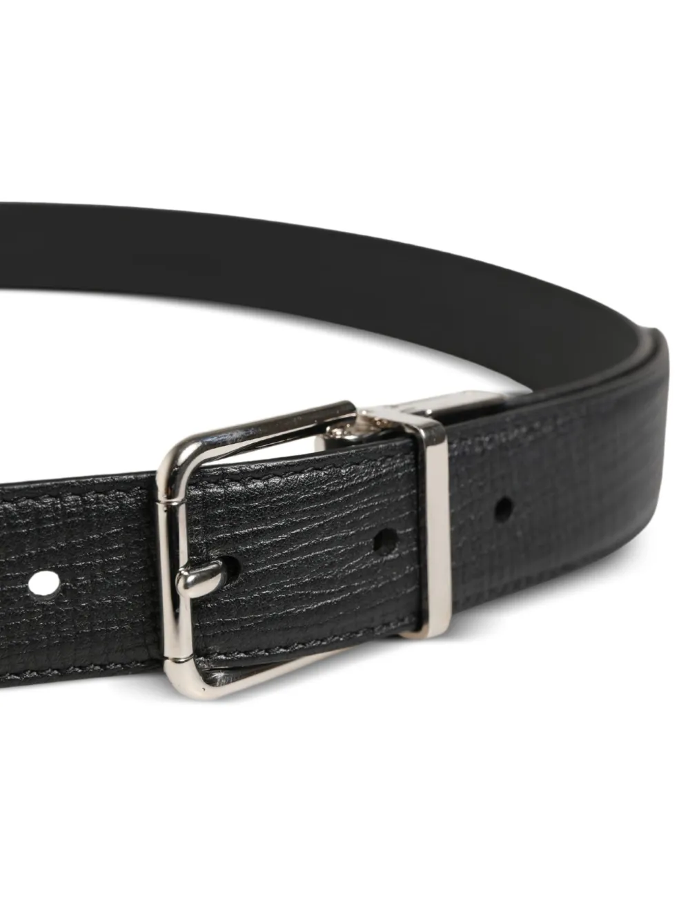 Dolce & Gabbana Leren riem met textuur Zwart