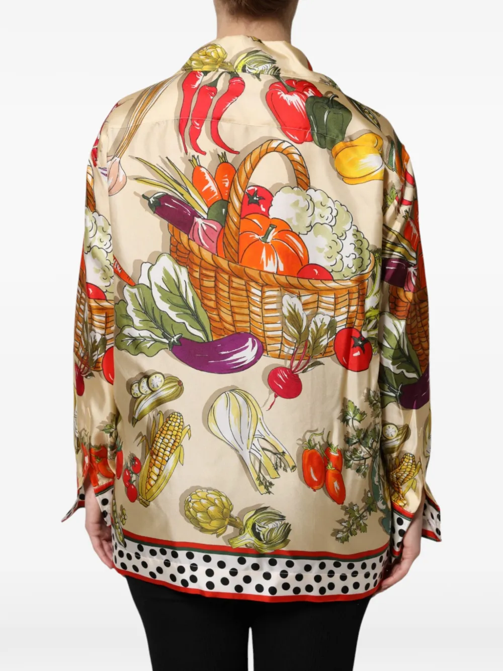 Dolce & Gabbana Zijden blouse met print Beige