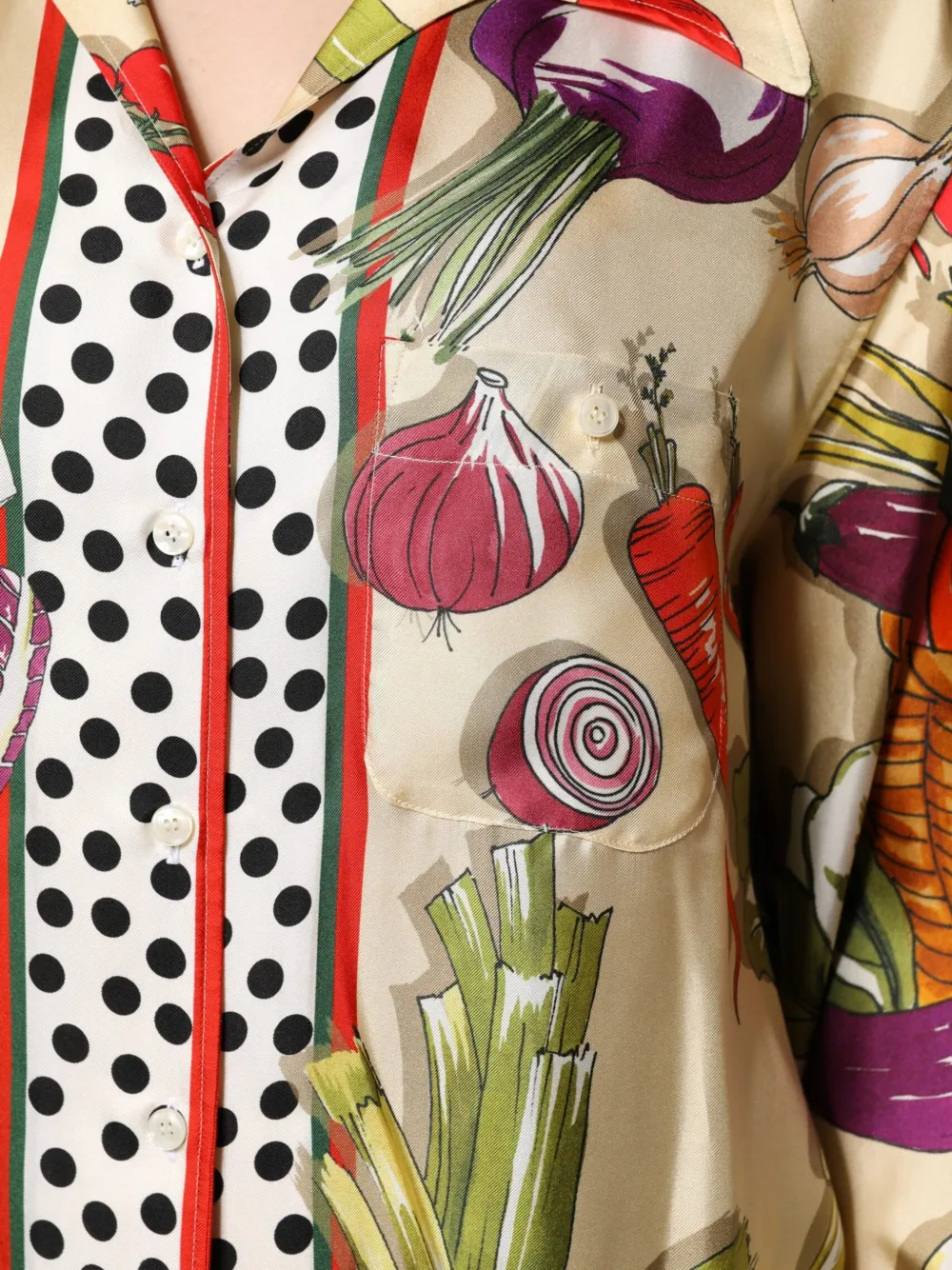 Dolce & Gabbana Zijden blouse met print Beige