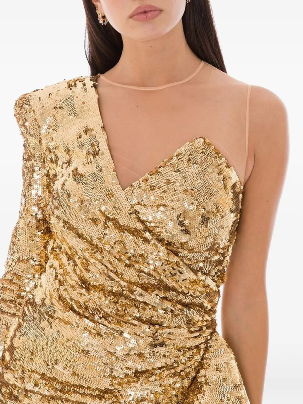 Elisabetta Franchi Asymmetrische mini-jurk Goud