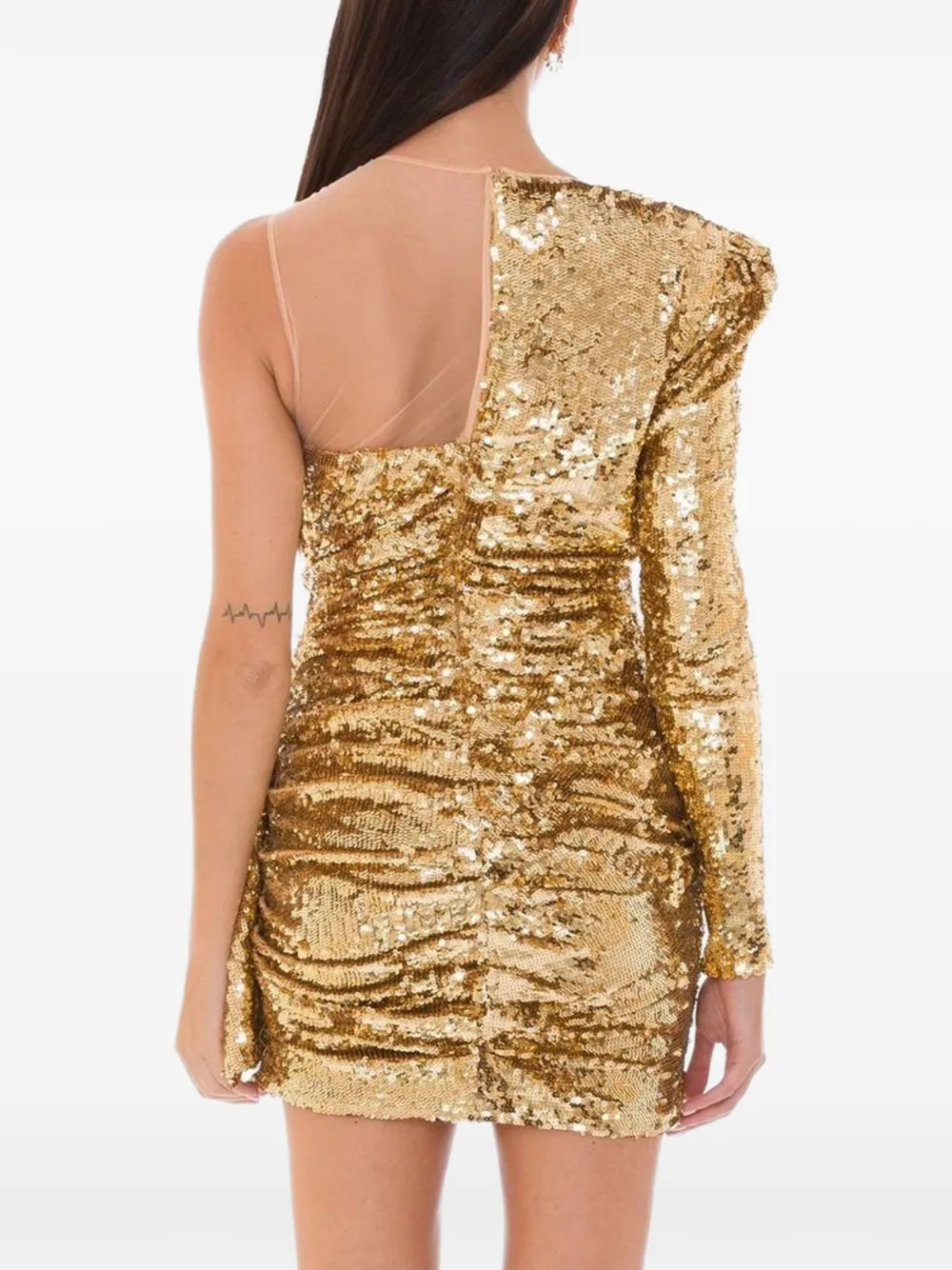Elisabetta Franchi Asymmetrische mini-jurk Goud