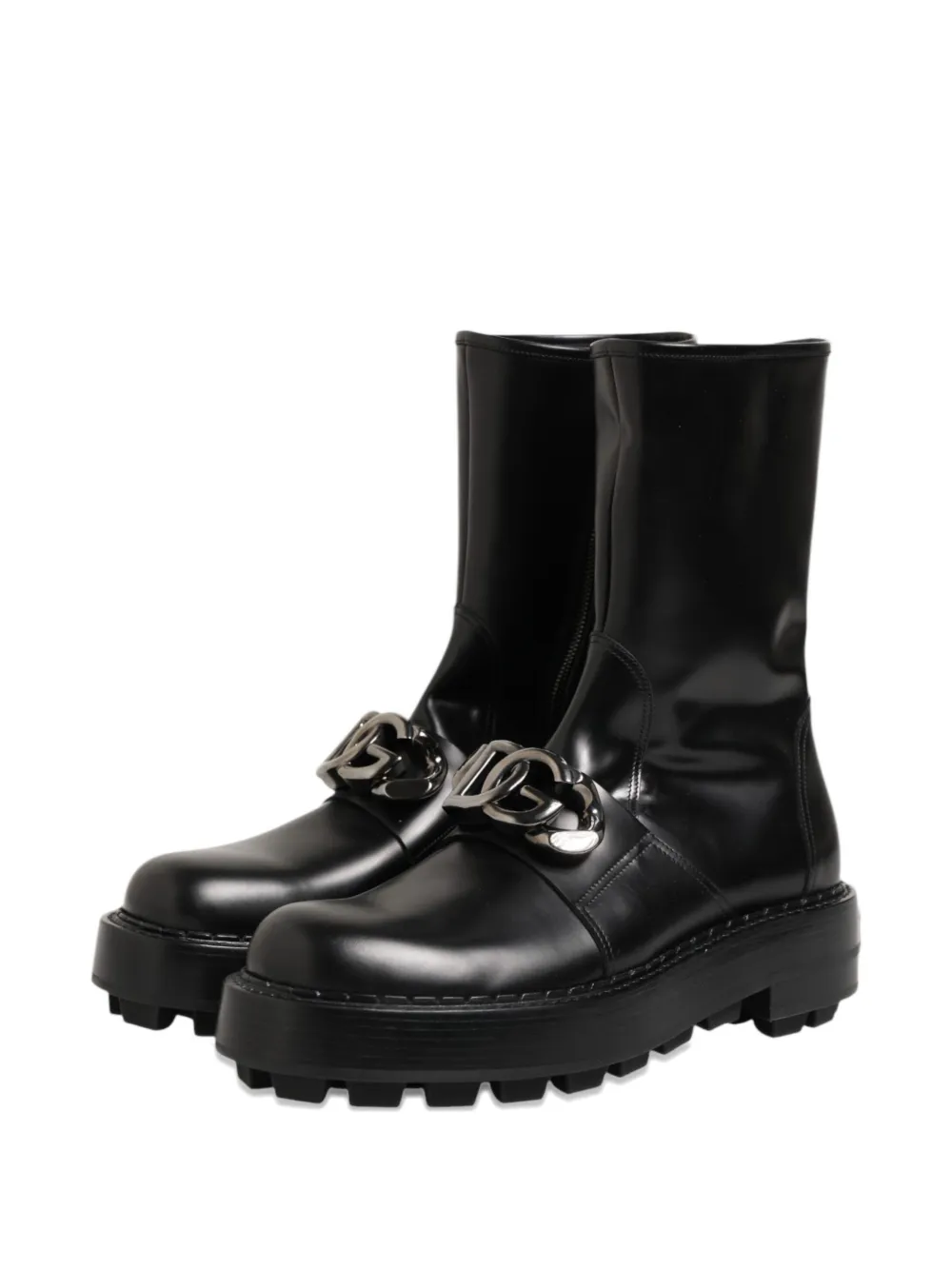 Dolce & Gabbana DG-logo biker boots Zwart