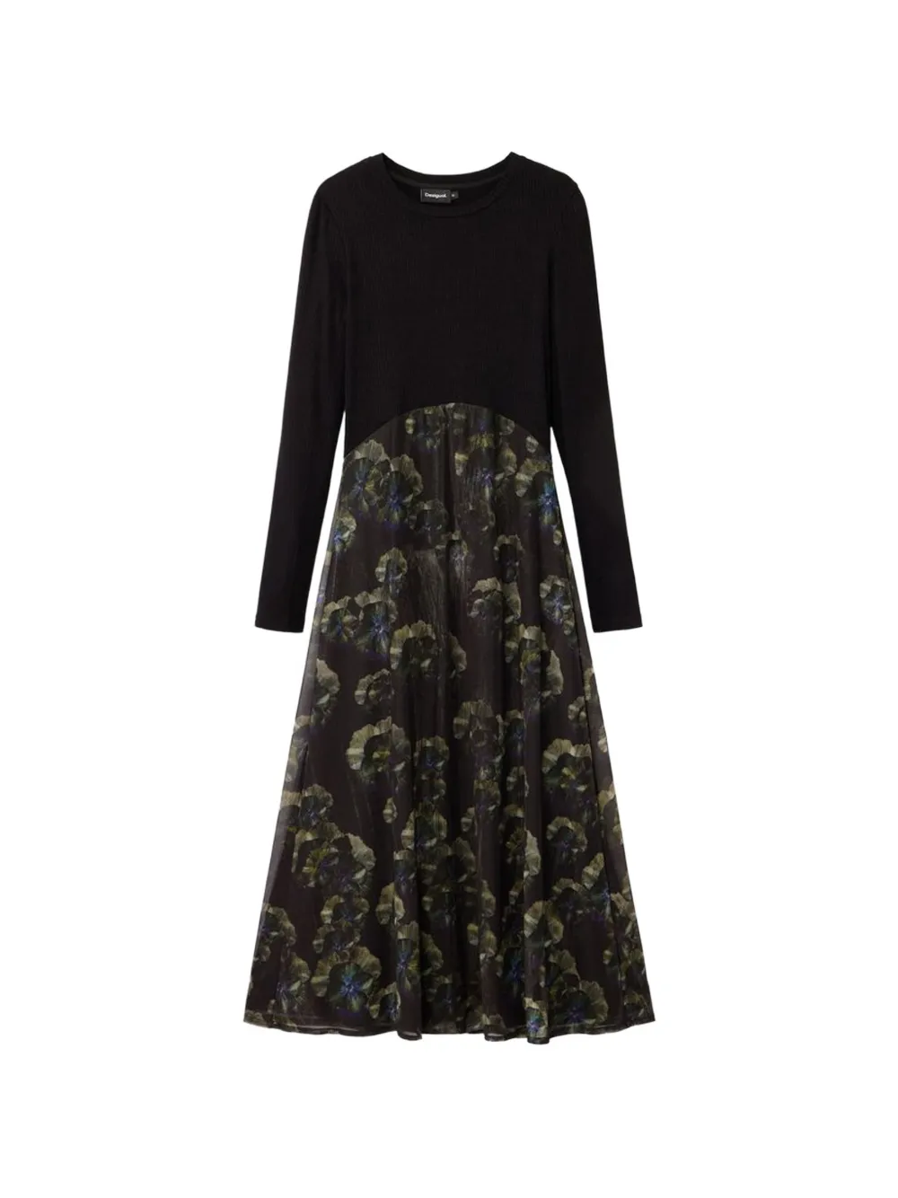 Desigual x M. Christian Lacroix robe mi-longue à fleurs - Noir