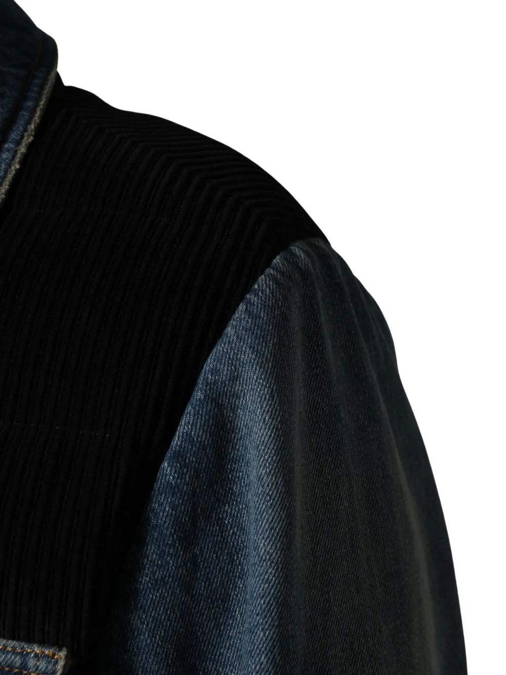 Dolce & Gabbana Denim jack met ribfluwelen vlak Zwart