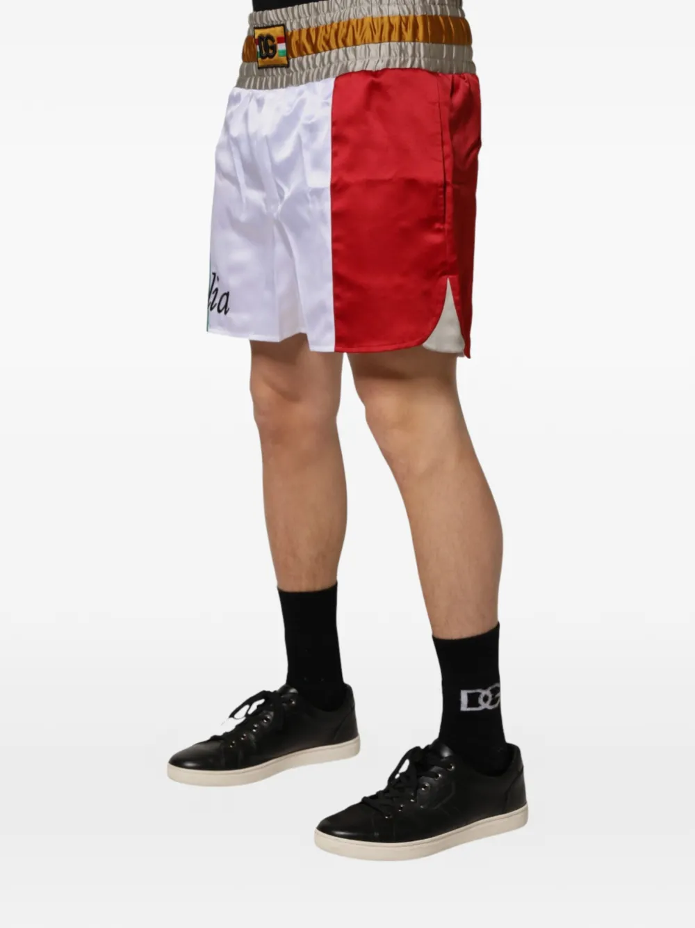 Dolce & Gabbana Italia shorts met geborduurd logo Wit