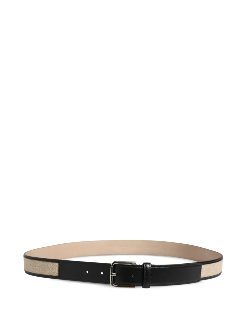 Dolce & Gabbana Riem met geweven vlak en leren afwerking Beige