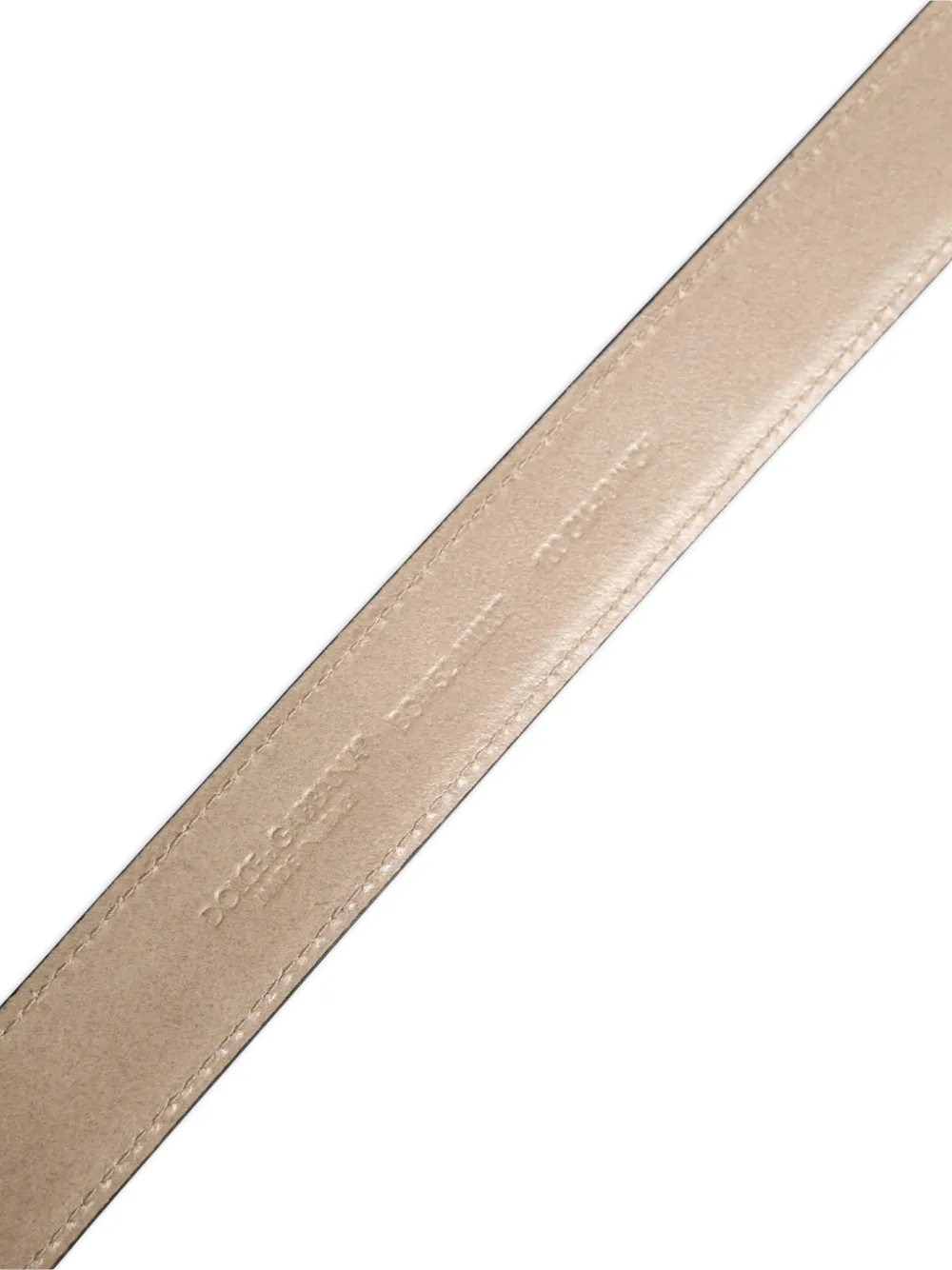 Dolce & Gabbana Riem met geweven vlak en leren afwerking Beige
