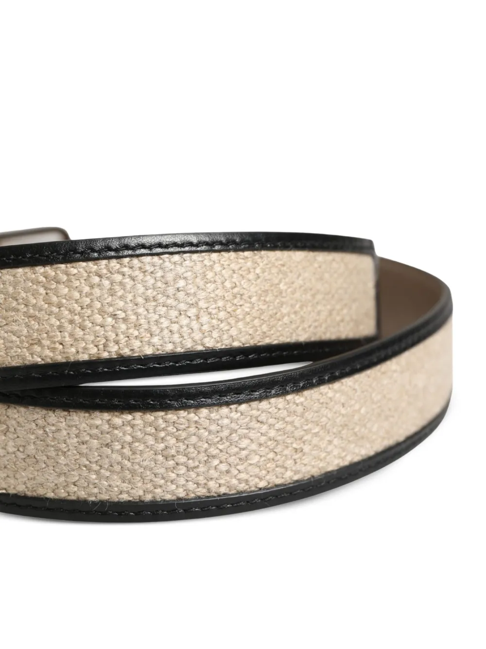 Dolce & Gabbana Riem met geweven vlak en leren afwerking Beige