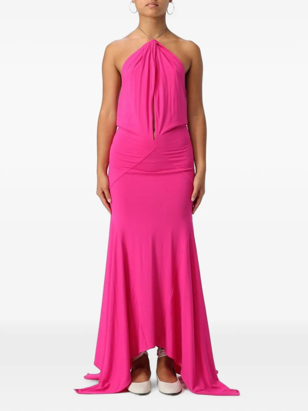 The Attico Abito lungo con scollo all'americana - Rosa