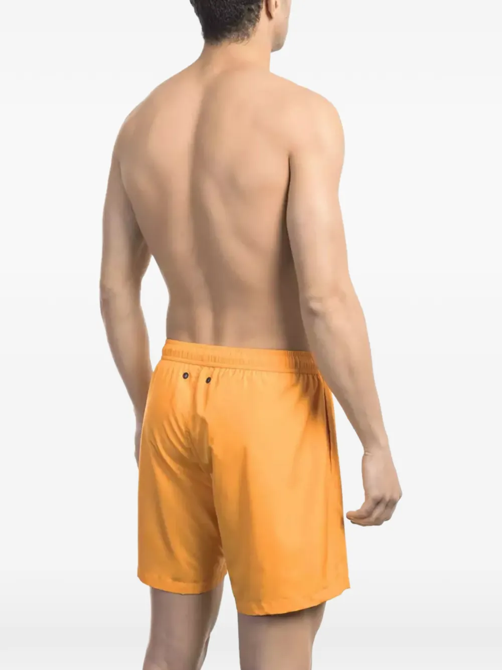 Bikkembergs Stowable zwembroek met trekkoord en logo-print Oranje