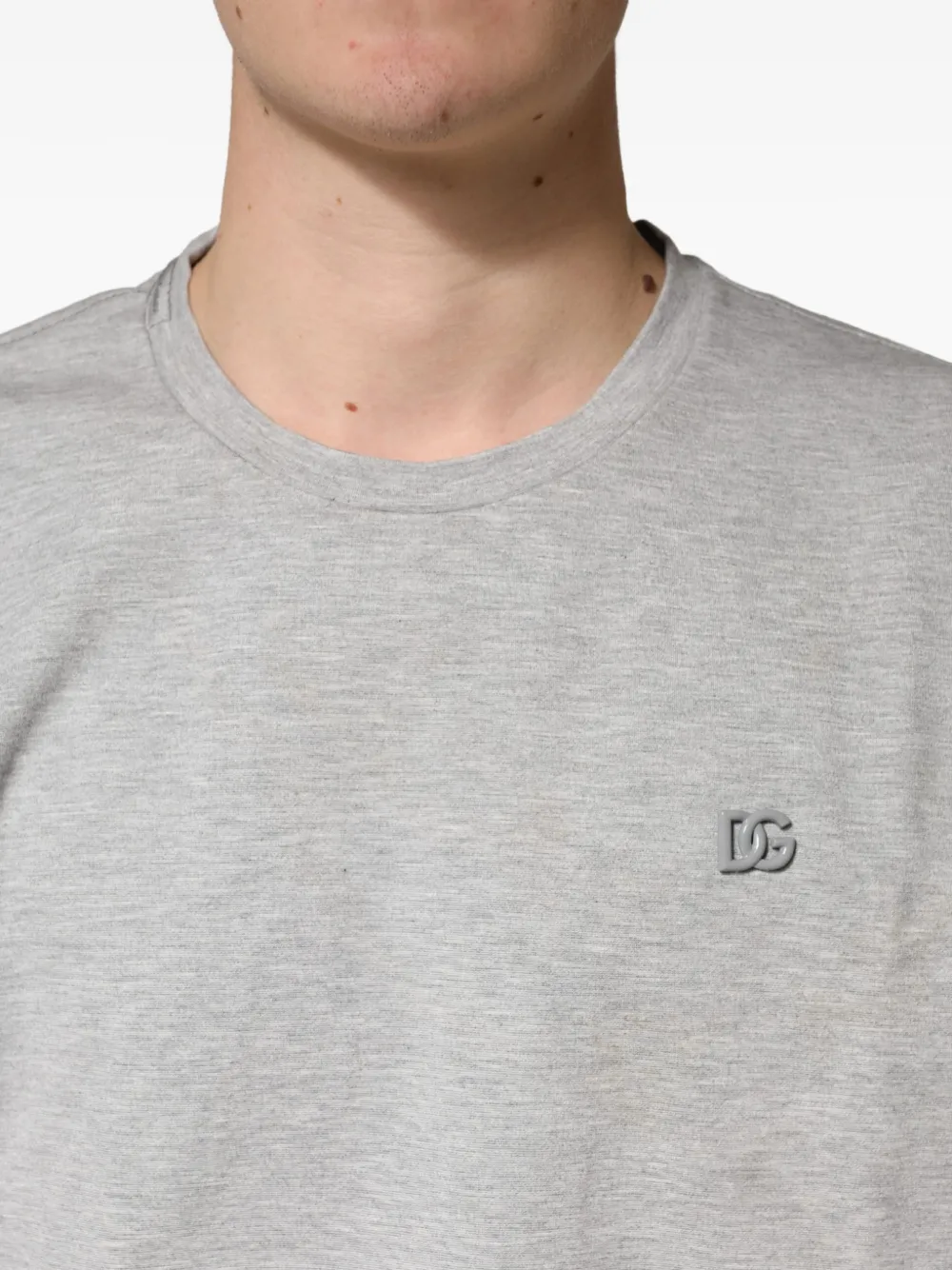 Dolce & Gabbana T-shirt met DG logoplakkaat Grijs