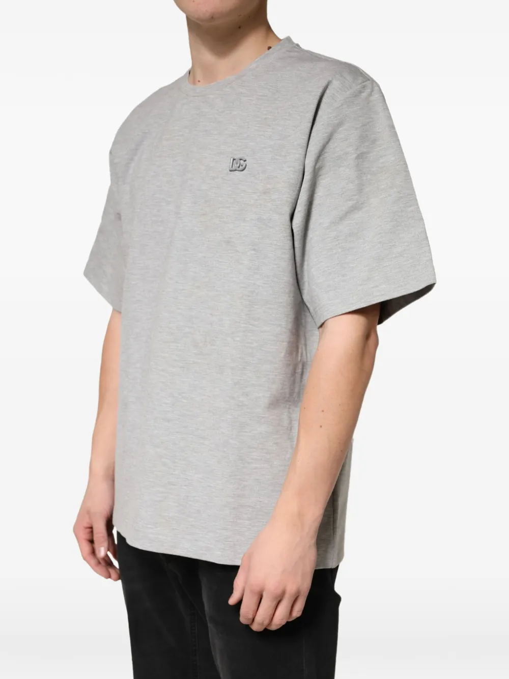 Dolce & Gabbana T-shirt met DG logoplakkaat Grijs