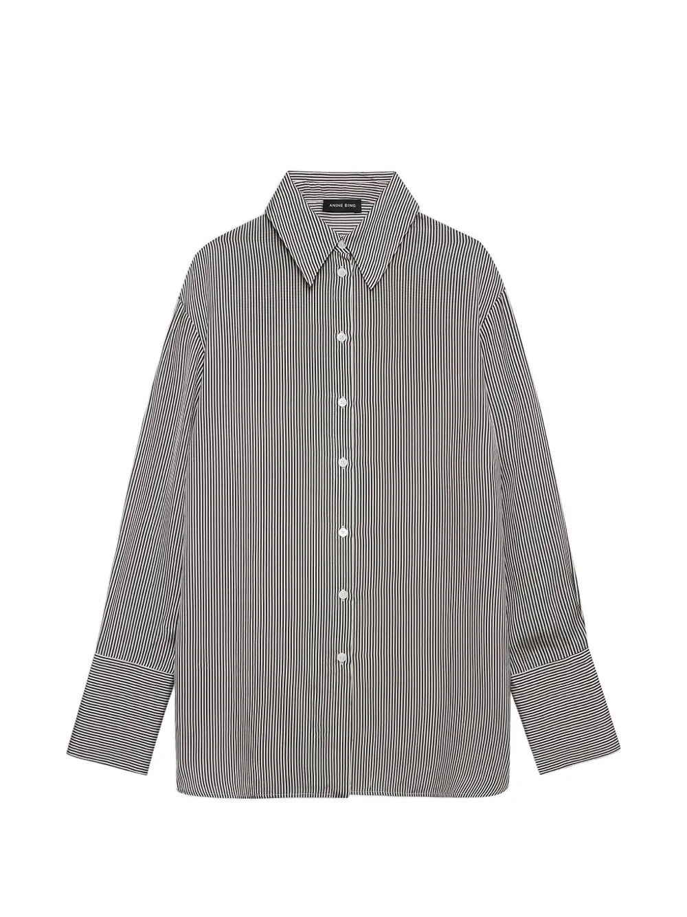 ANINE BING Bridget shirt - white and black mini stripe - Nero