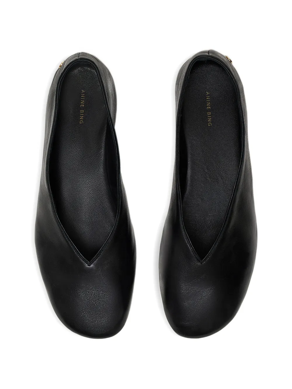 ANINE BING Ana flats smooth leather black Zwart